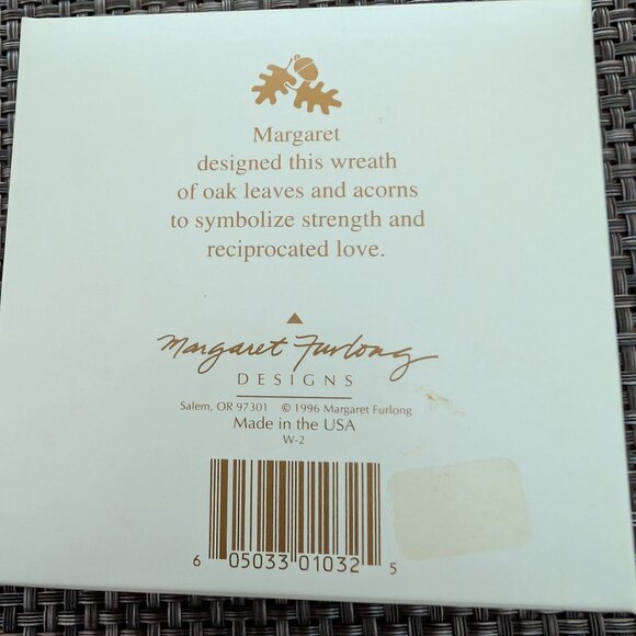 NWOT Margaret Furlong Oak and Acorn Wreath ornament - Picture 3 of 3